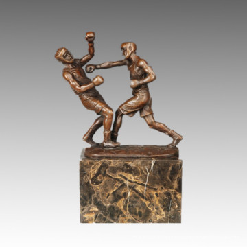 Deportes estatua Rugby 2 jugadores Escultura de bronce, Milo TPE-767